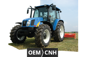 Traktorikuva, joka osoittaa, että Ford/New Holland-, John Deere- ja Case IH -koneisiin on saatavilla alkuperäisiä varaosia